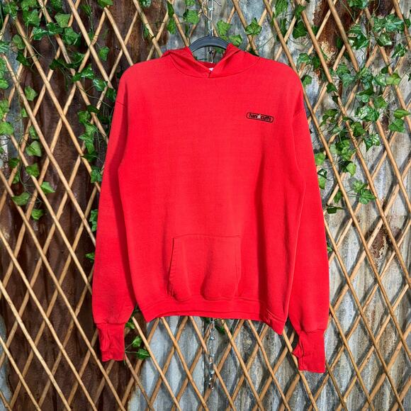 Vintage Y2K handcuffs thumb holes 1990s essential hoodie - Picture 1 of 4